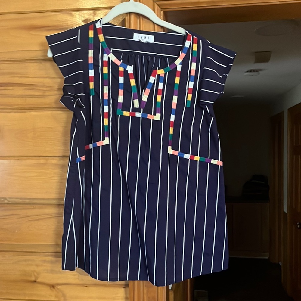 THML Small Blue and white striped shirt